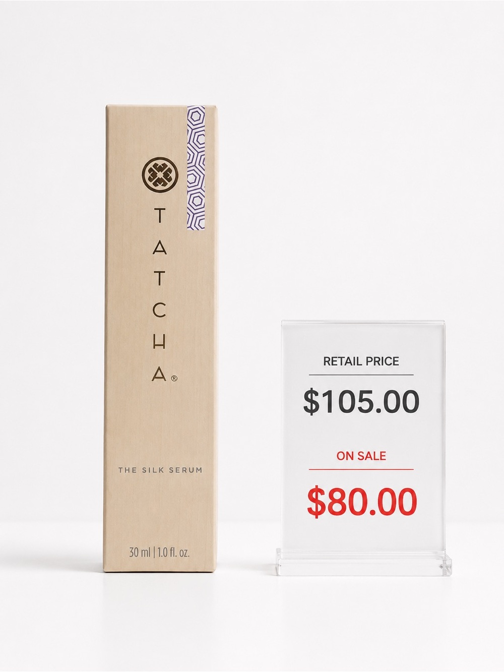 Tatcha Silk Serum Box in Beige with Purple Accent